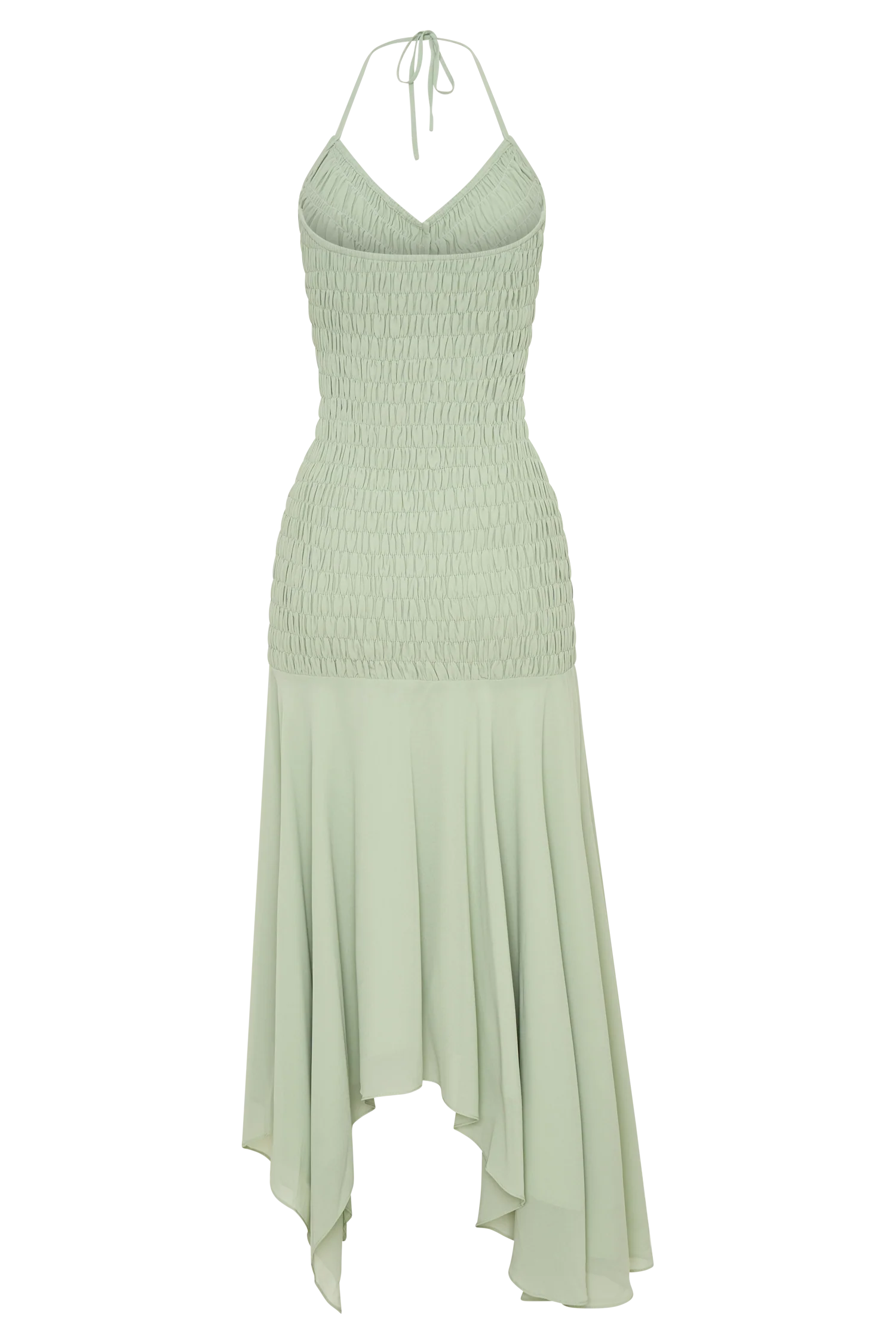 Evelyn Shirred Chiffon Maxi Dress - Sage