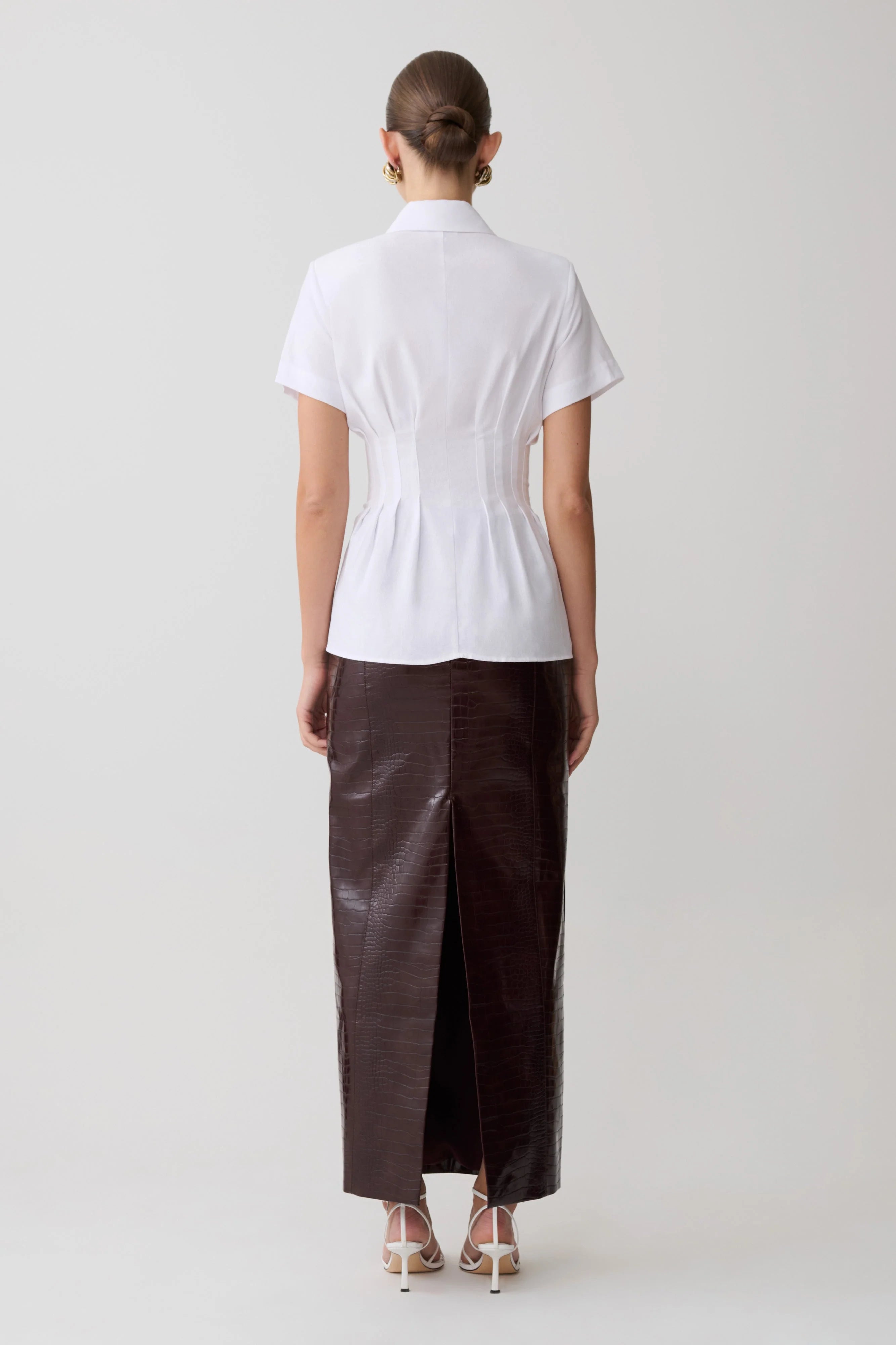 Selma Short Sleeve Linen Shirt - White