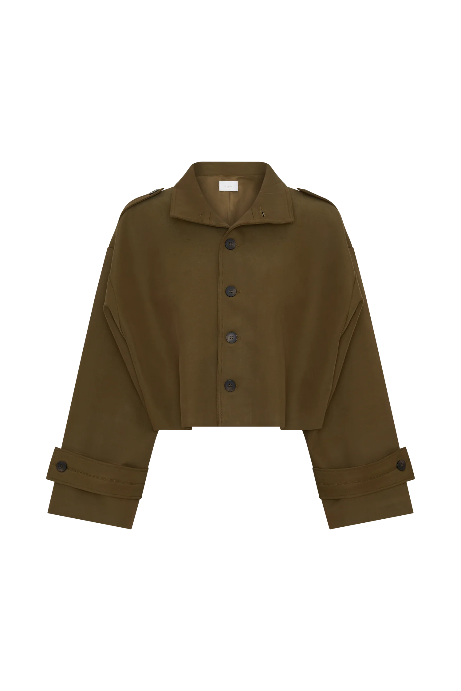 Rue Funnel Neck Bomber Jacket - Khaki