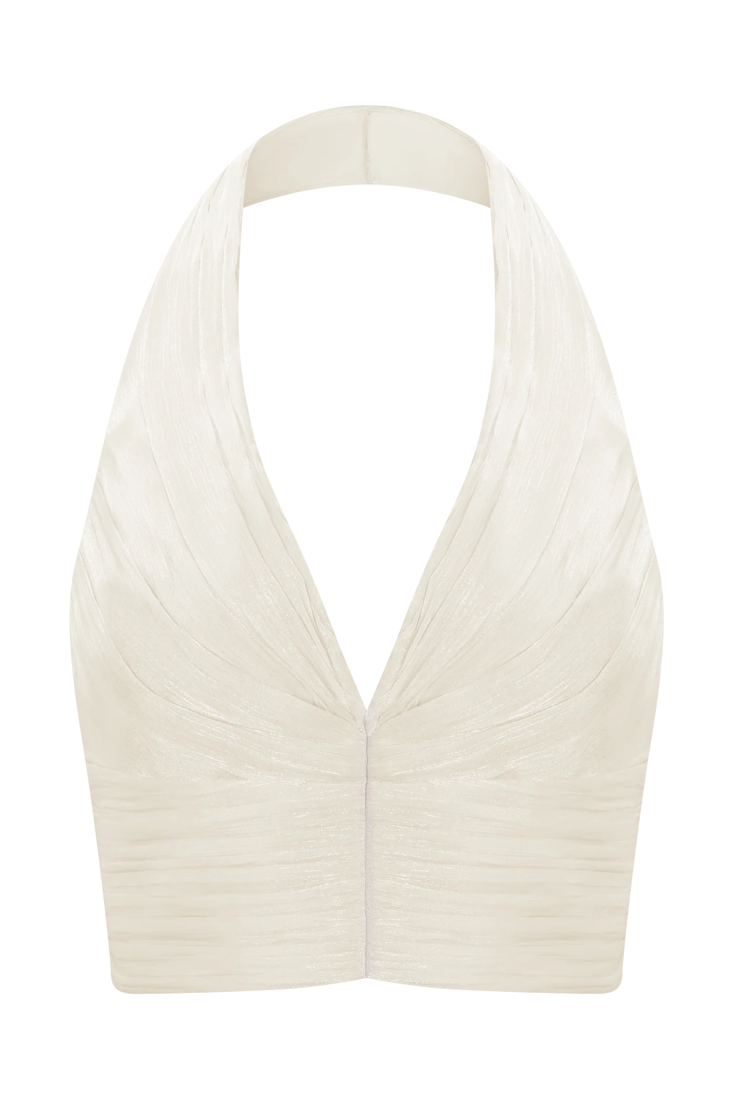 Makena Gathered V Neck Top - Opal White