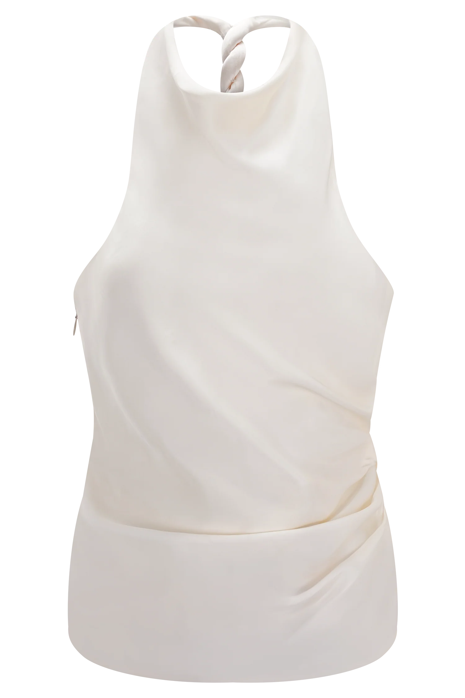 Bianca Satin Halter Top - Ivory