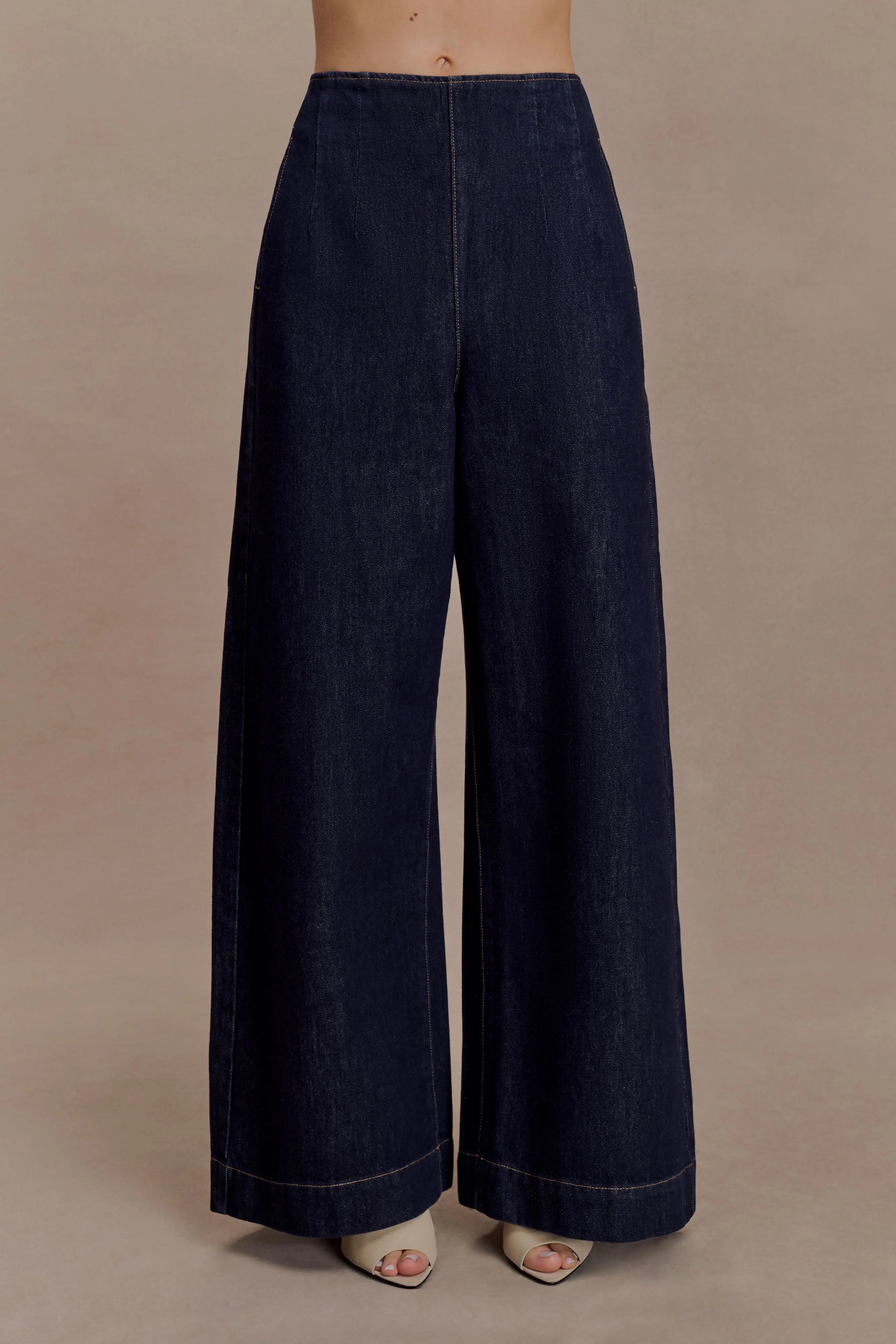 Maral High Waisted Dart Jeans - Washed Indigo Blue