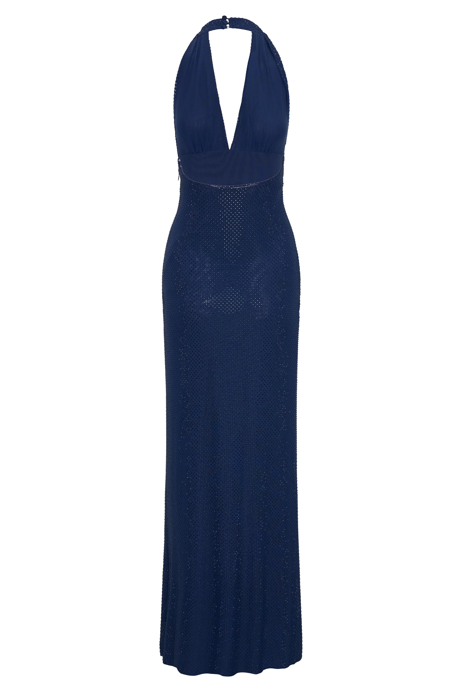 Harriet Halter Neck Diamante Maxi Dress - Navy