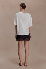 Nina Lace And Satin Mini Skirt - Black
