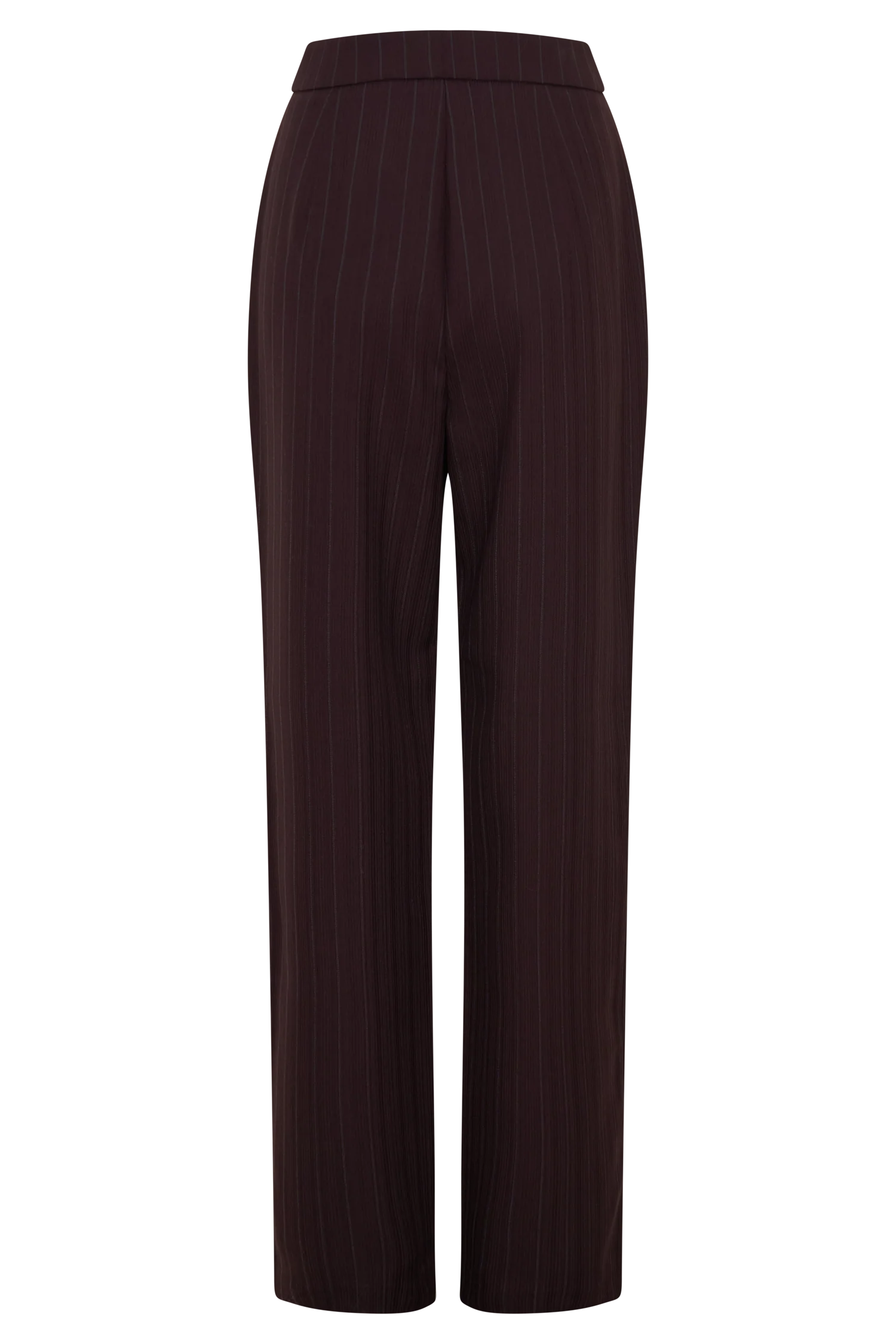 Agatha Straight Leg Suiting Pants - Plum Pinstripe