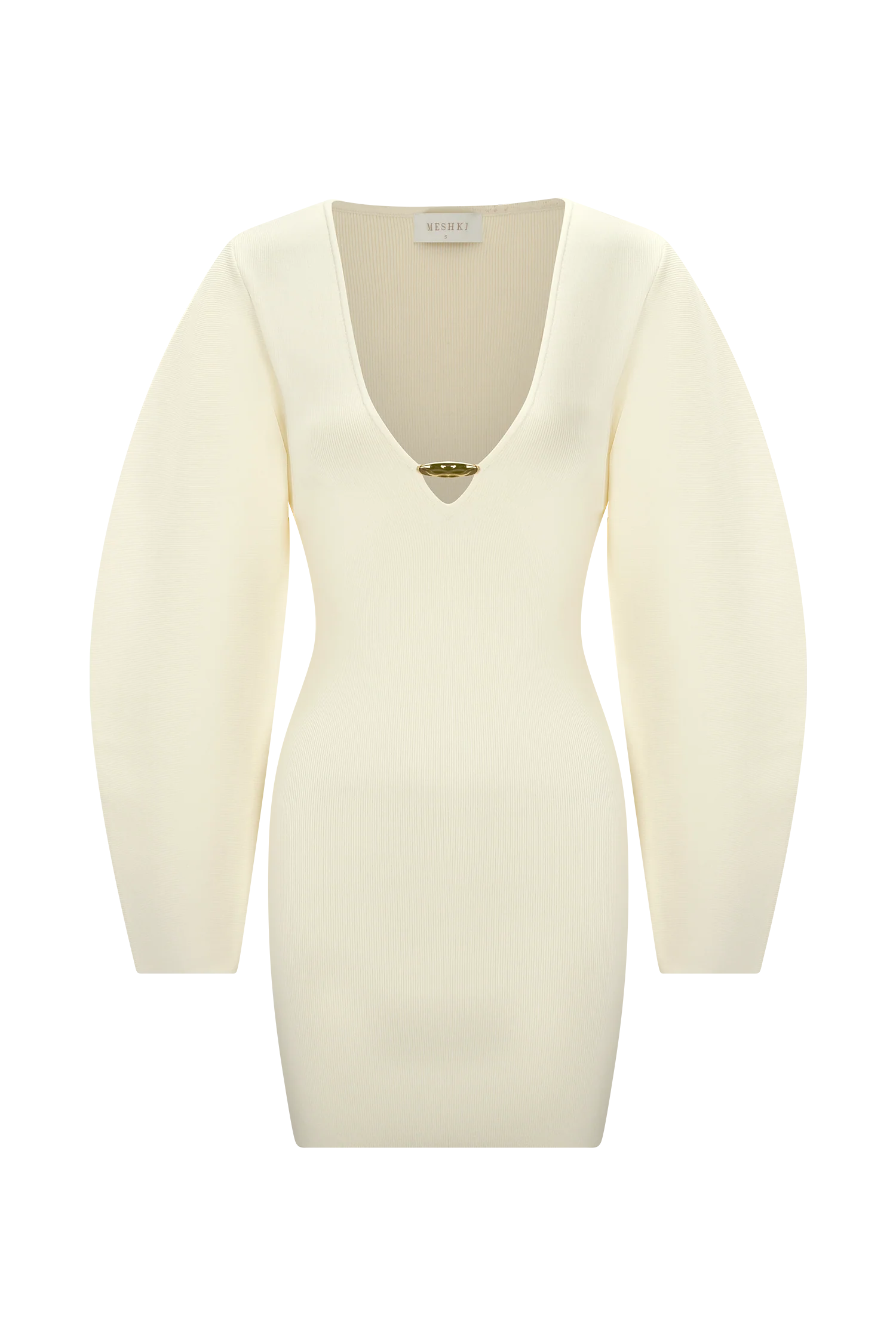 Billy Balloon Sleeve Knit Mini Dress - Ivory