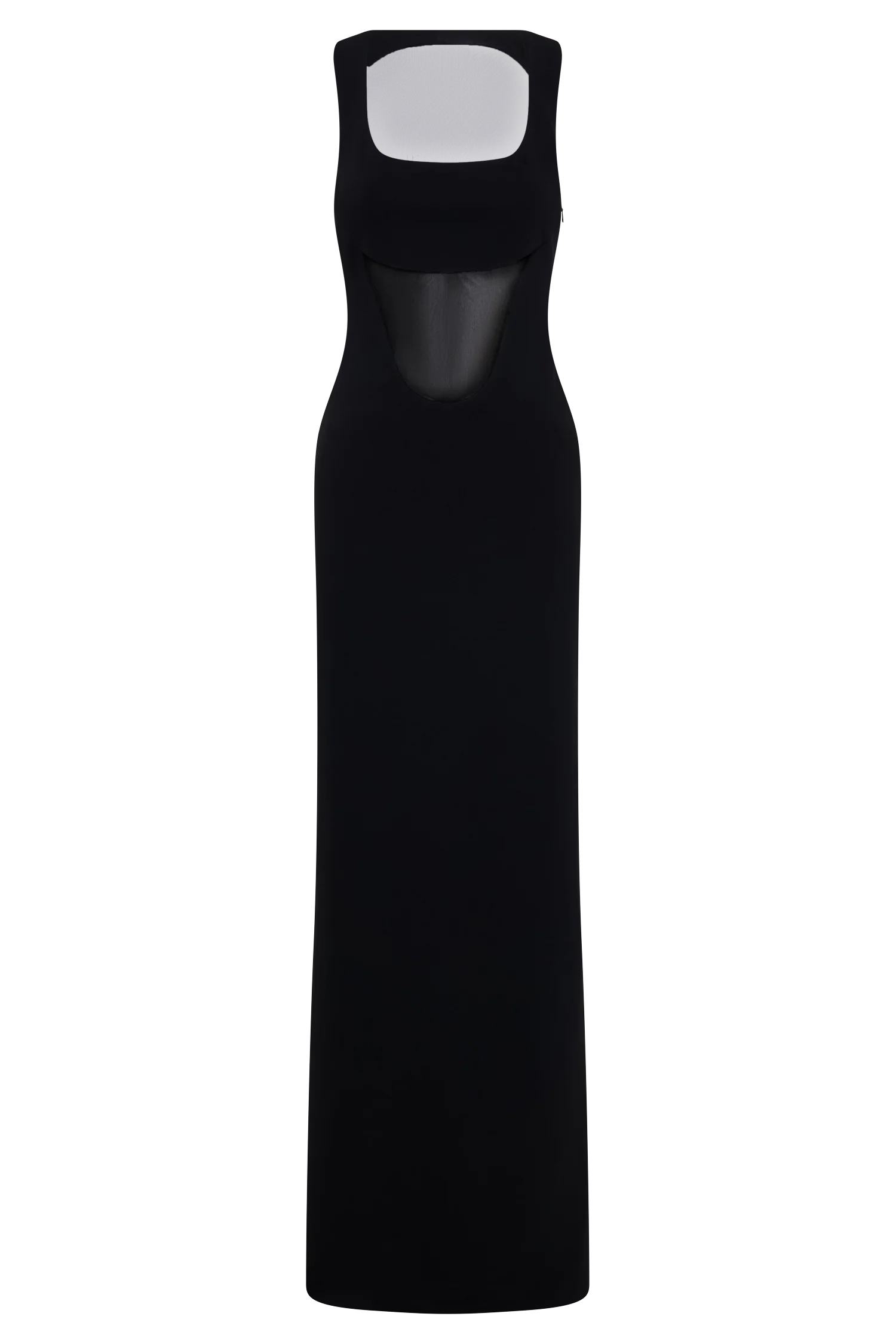 Marlon Crepe And Mesh Maxi Dress - Black
