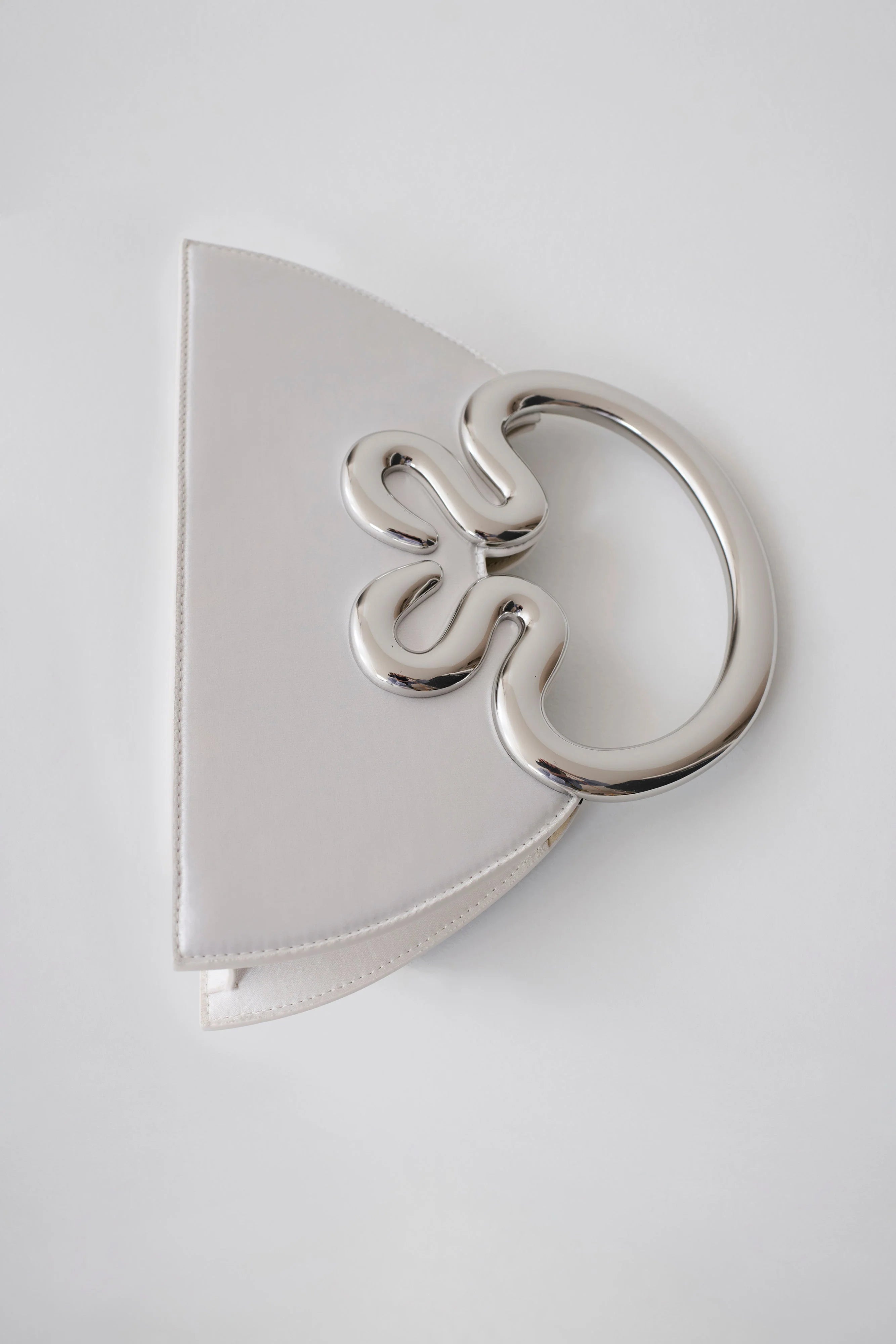 Elianne Satin Frame Clutch Bag - White