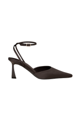 Marley Satin Pointed Heel - Chocolate