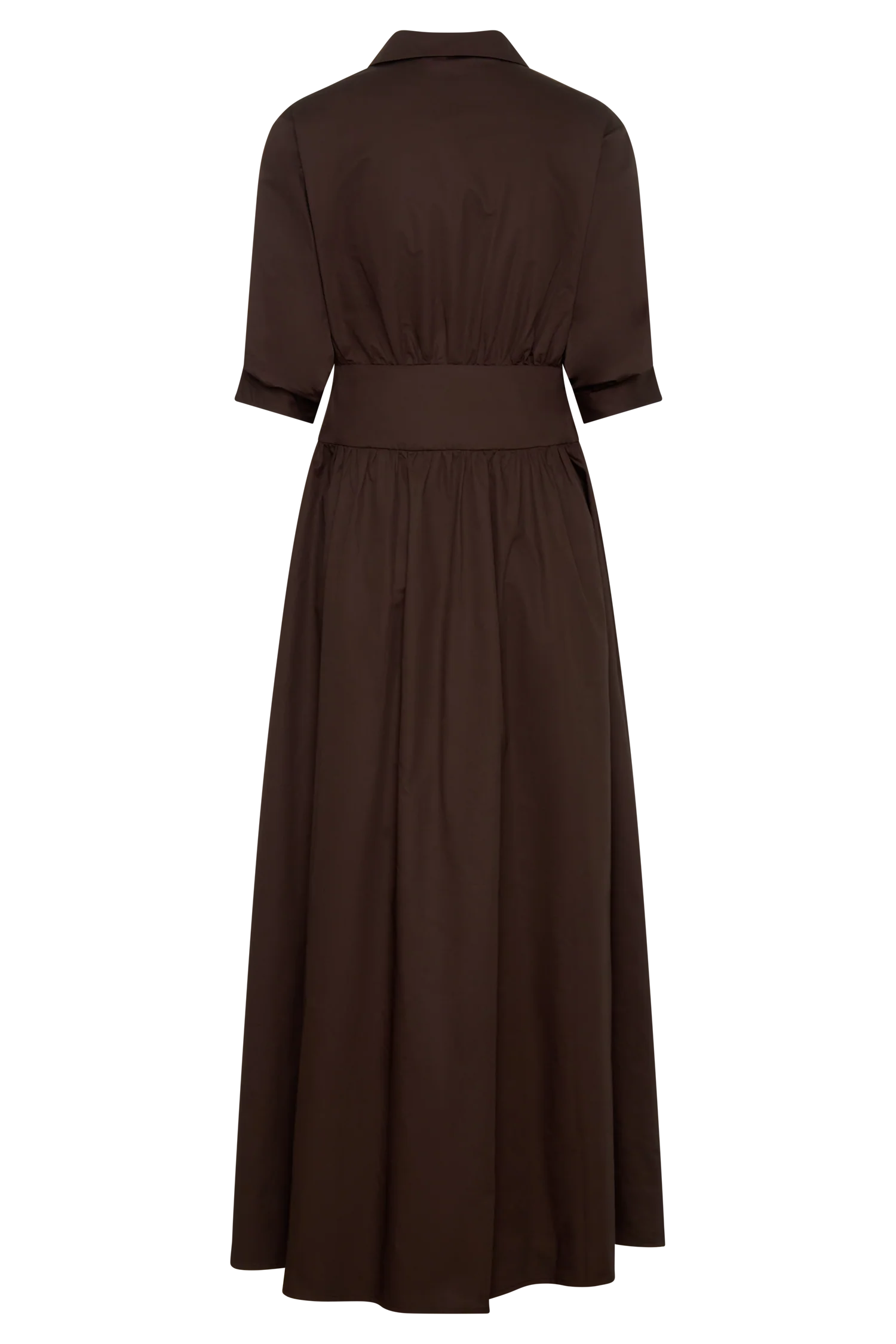 Isolde Long Sleeve Cotton Maxi Dress - Dark Chocolate