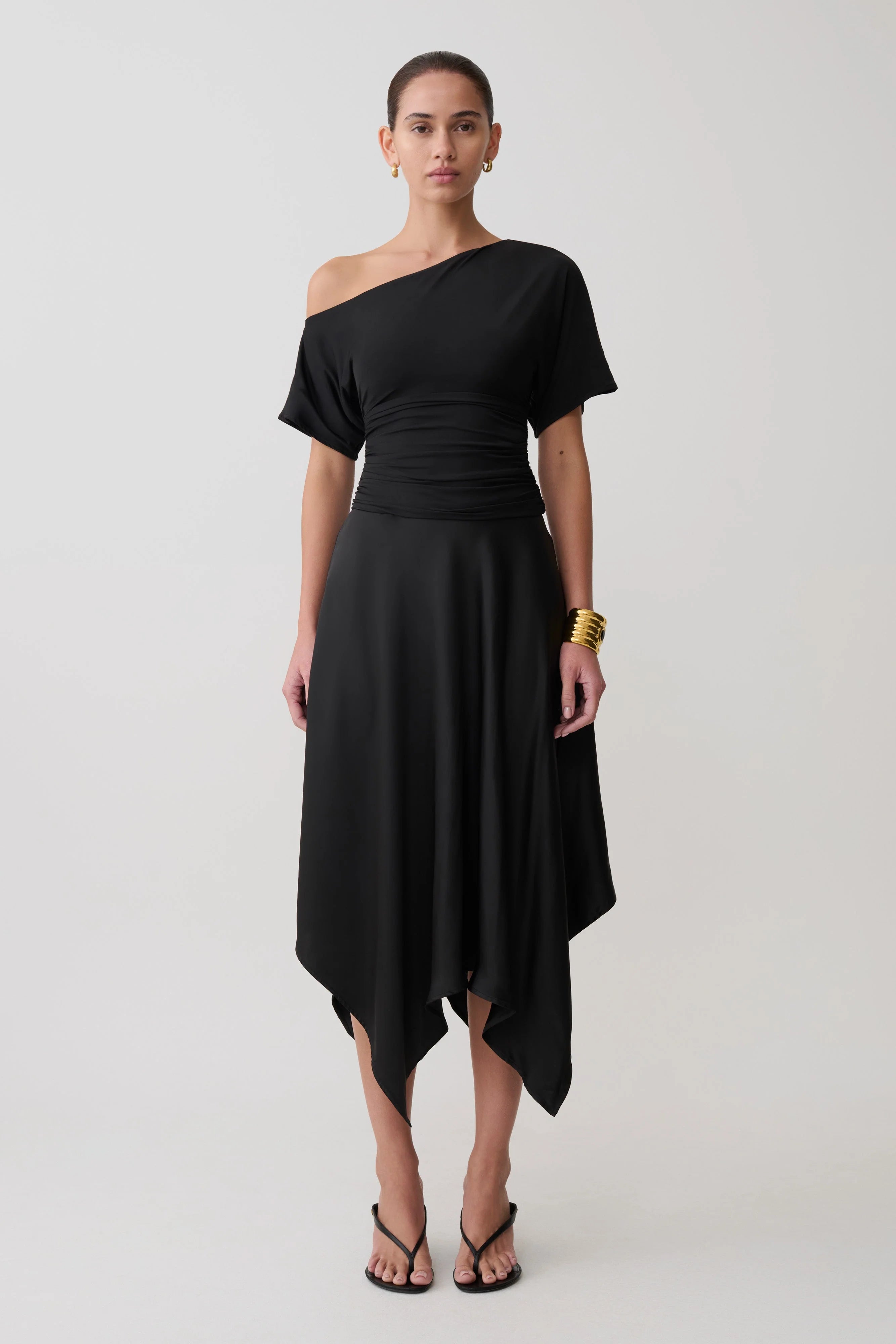 Luu Off Shoulder Slinky Top - Black