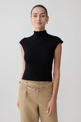 Sonny Short Sleeve Knit Top - Black