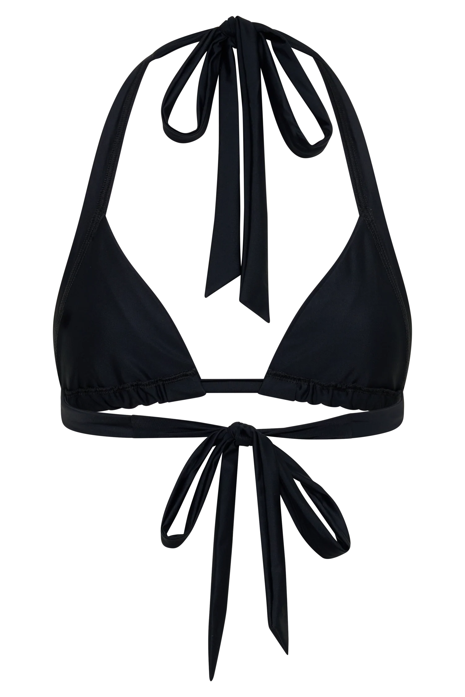 Fern Triangle Bikini Top - Black