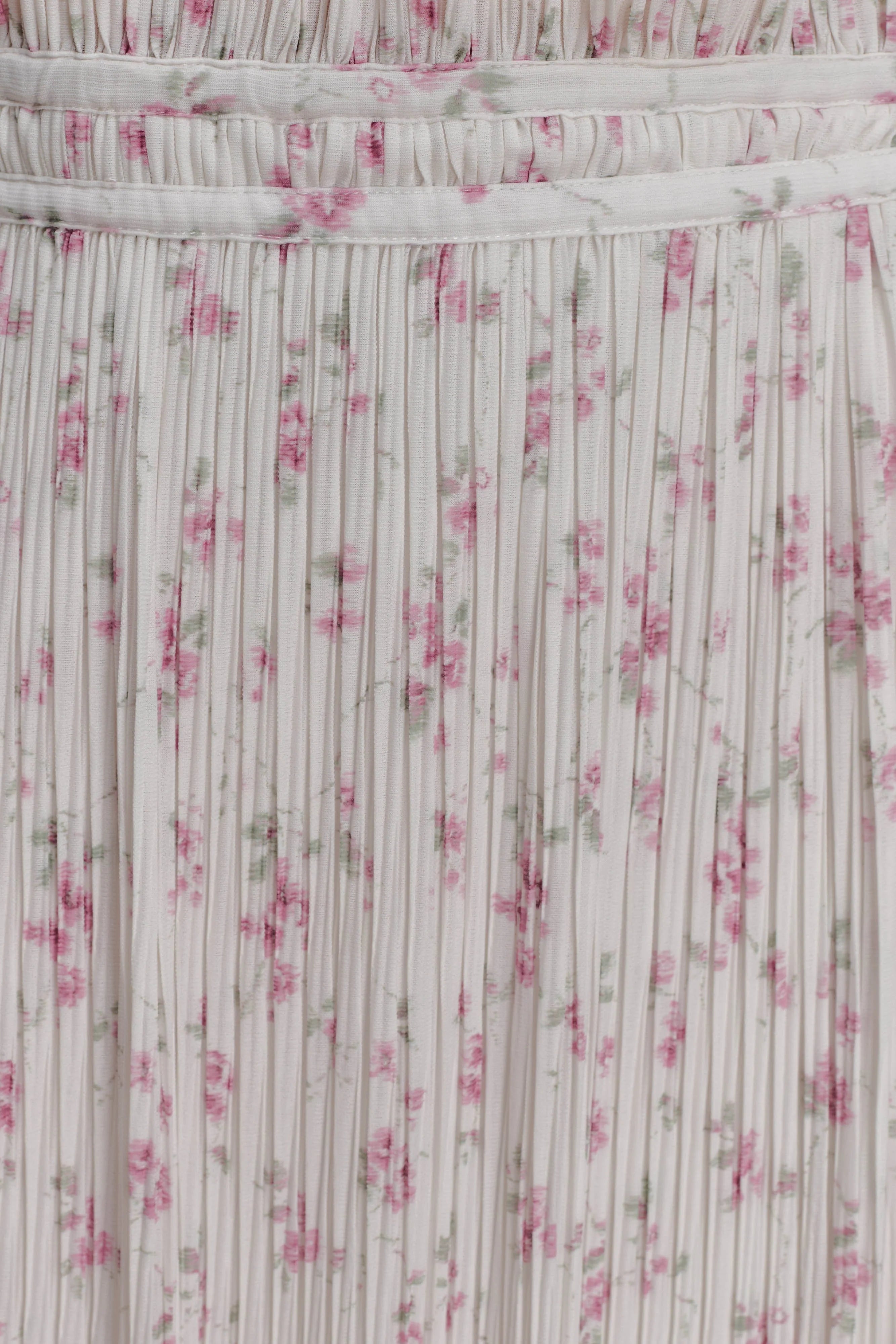 Amaris Gathered Plisse Maxi Skirt - Floral Ditsy Print