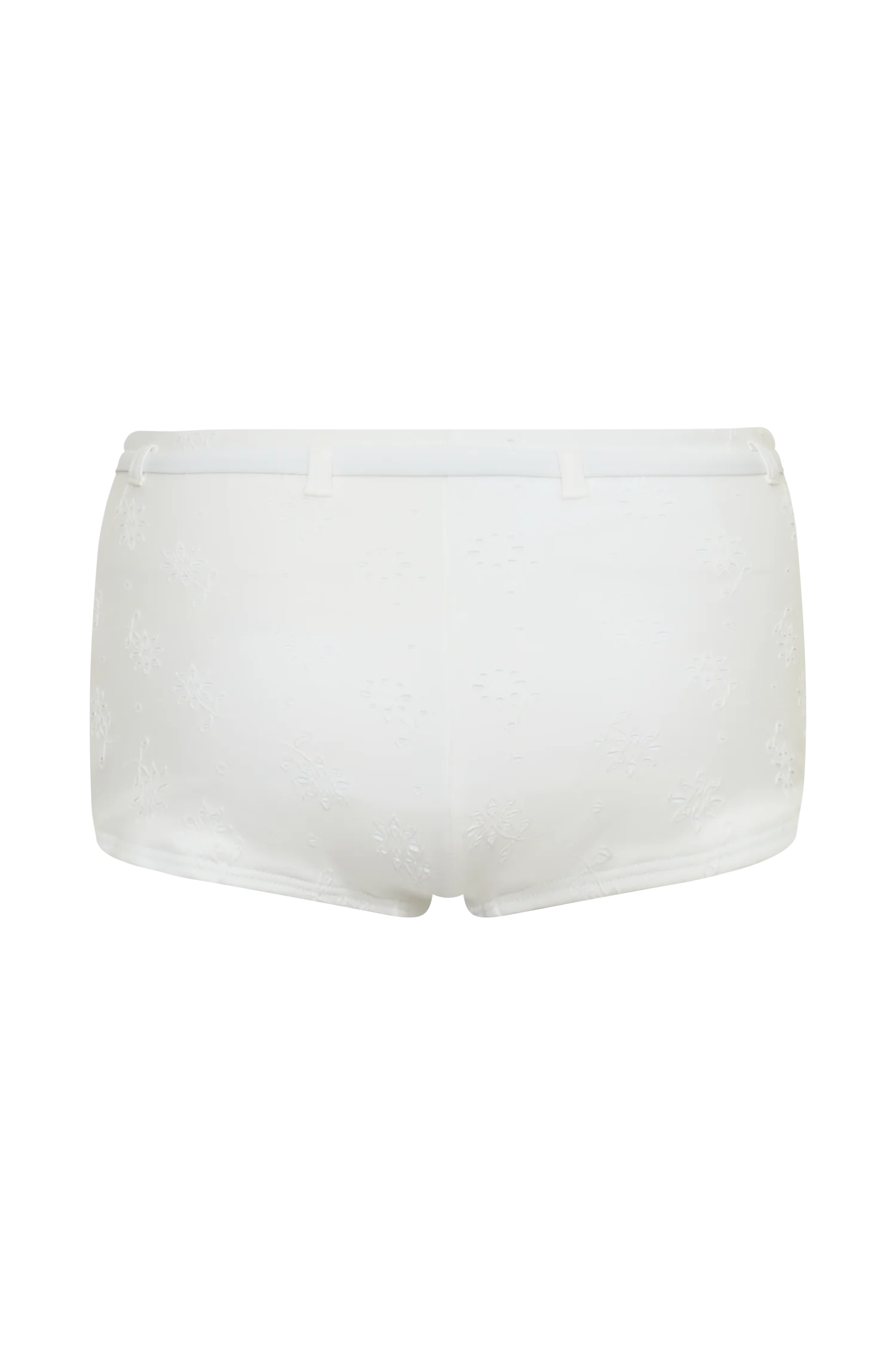 Frost Mini Bikini Shorts - White Textured Fabric