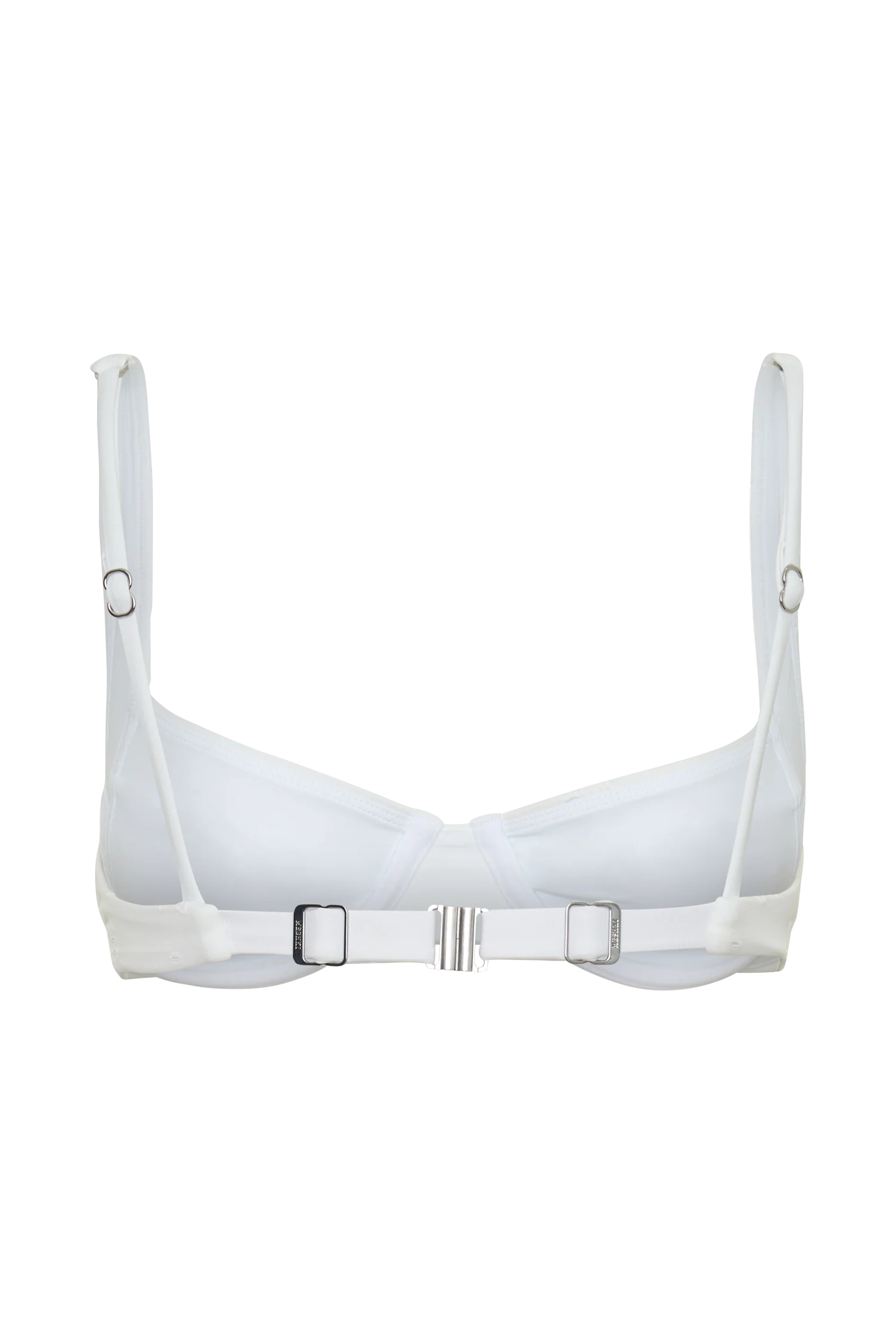 Abra Underwire Apex Bikini Top - White Textured Fabric