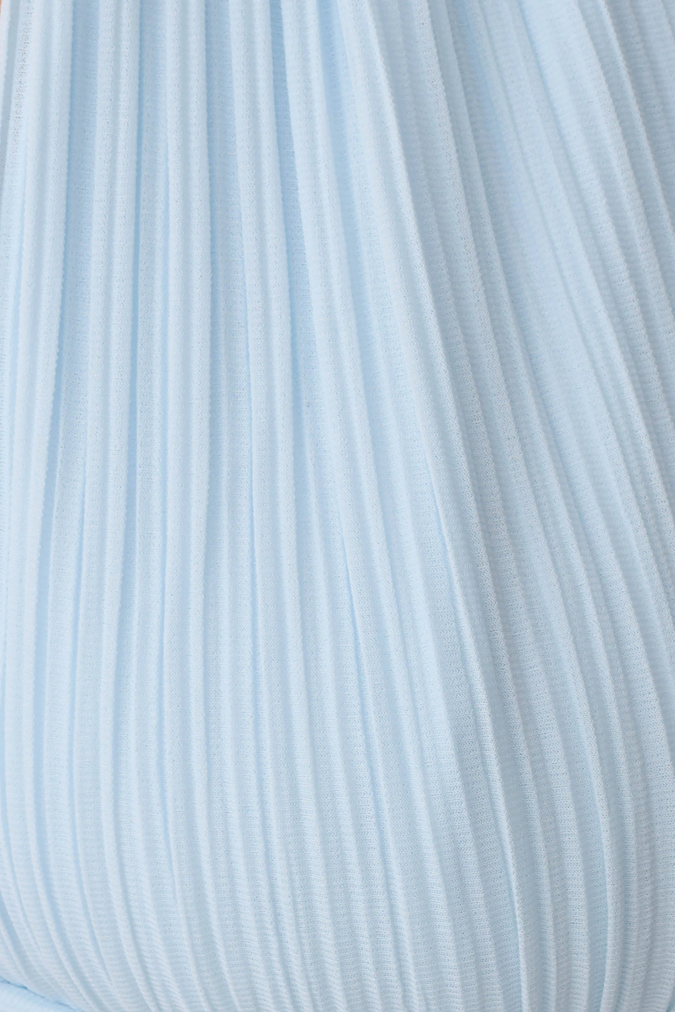 Amaris Sleeveless Plisse Halter Top - Pale Blue