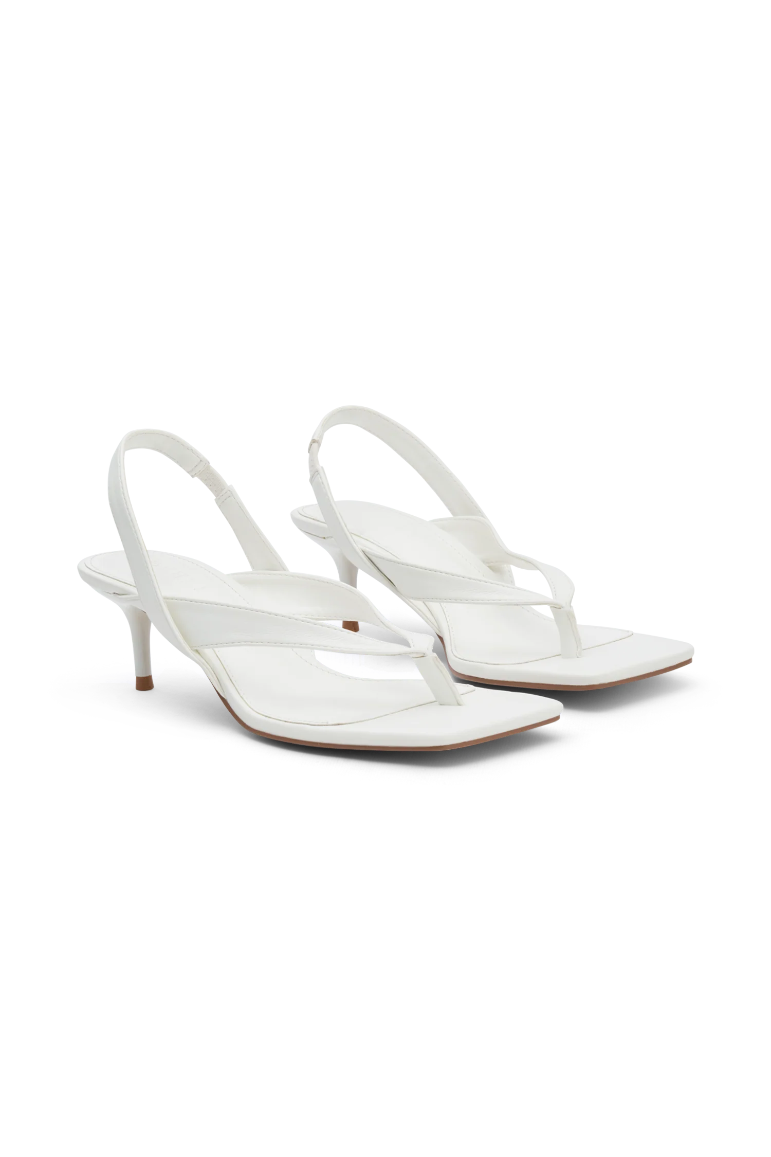 Mai Sling Back Thong Heel - White