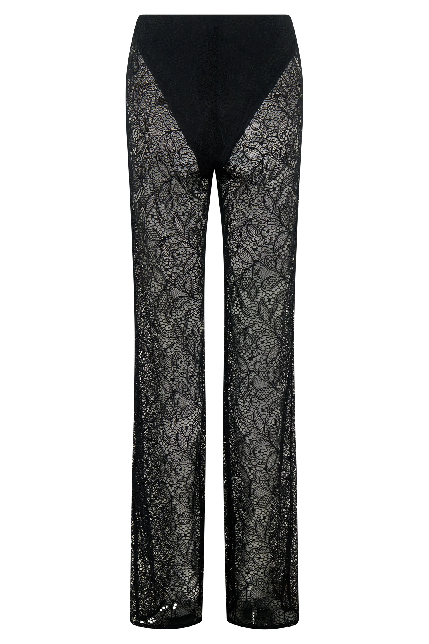 Theodosia Wide Leg Lace Pants - Black