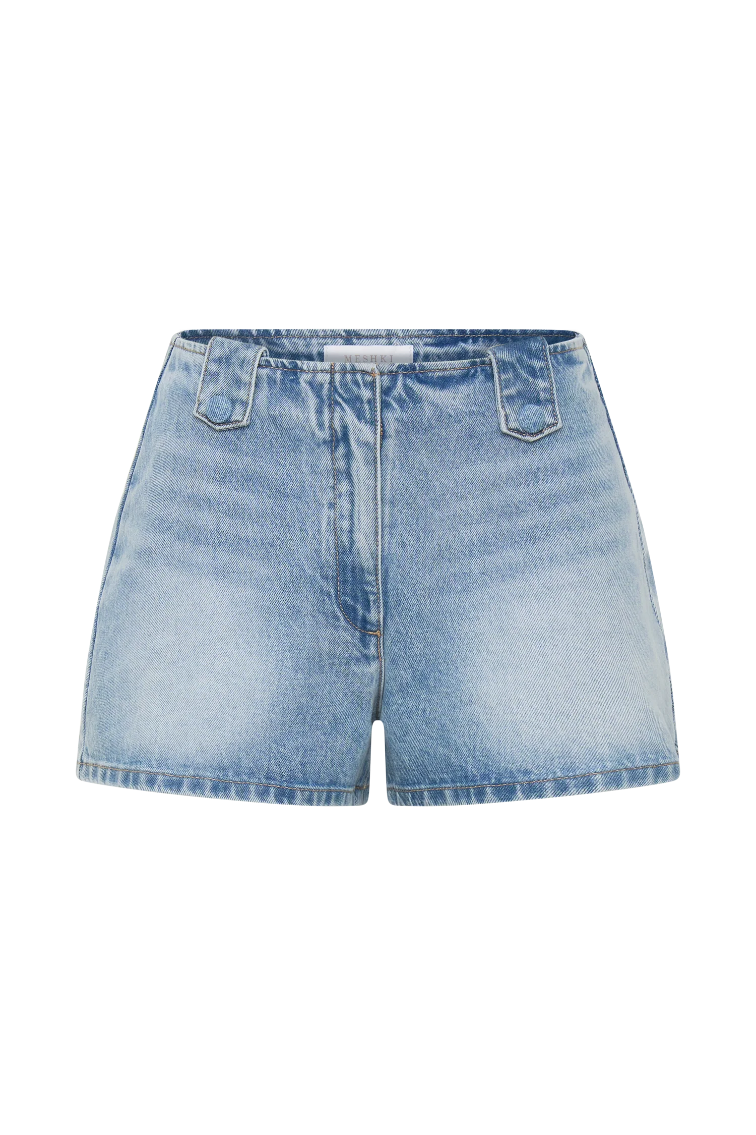 Erin Mid Rise Denim Shorts - Washed Light Blue