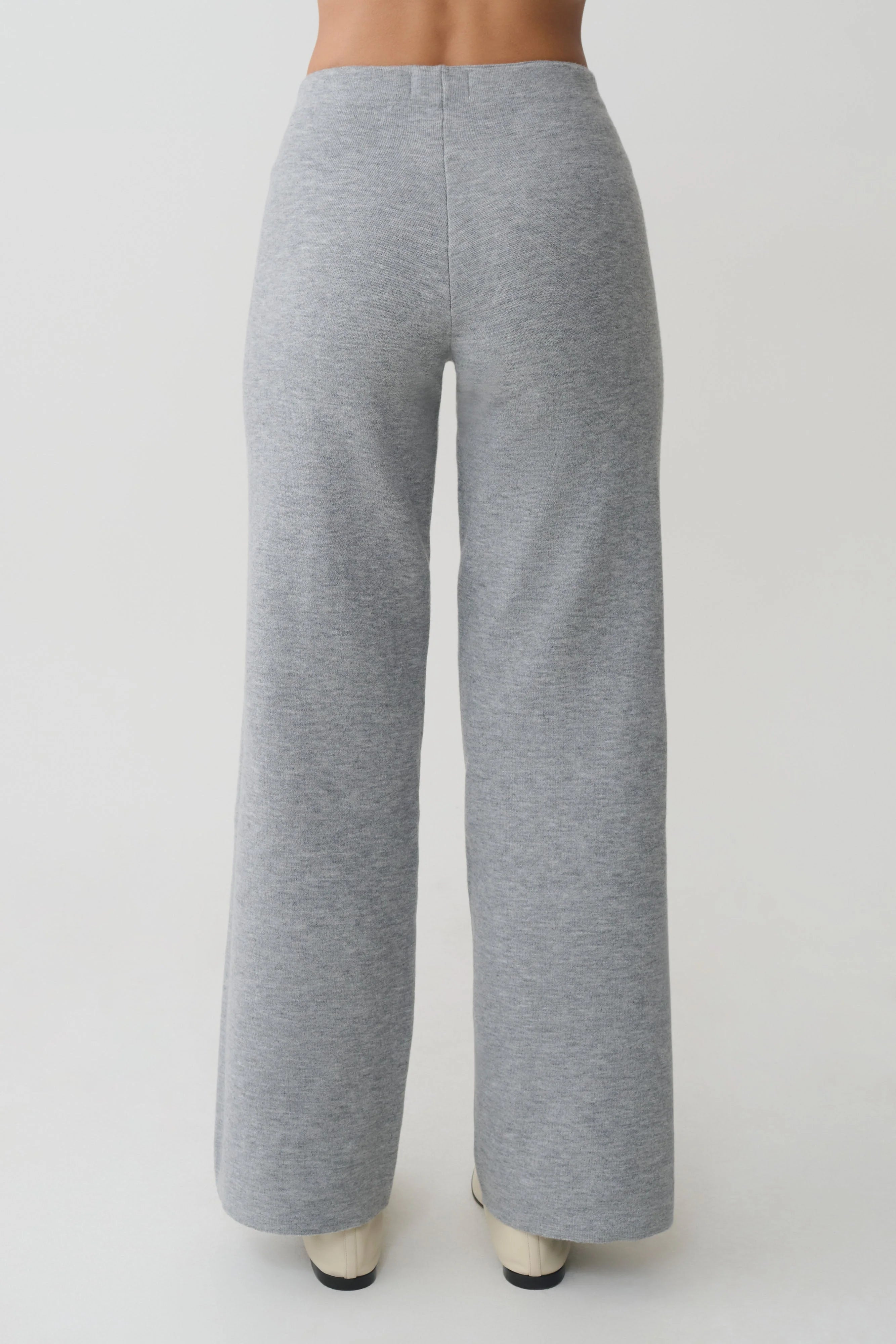 Kerrymae Straight Leg Knit Pants - Grey Marle