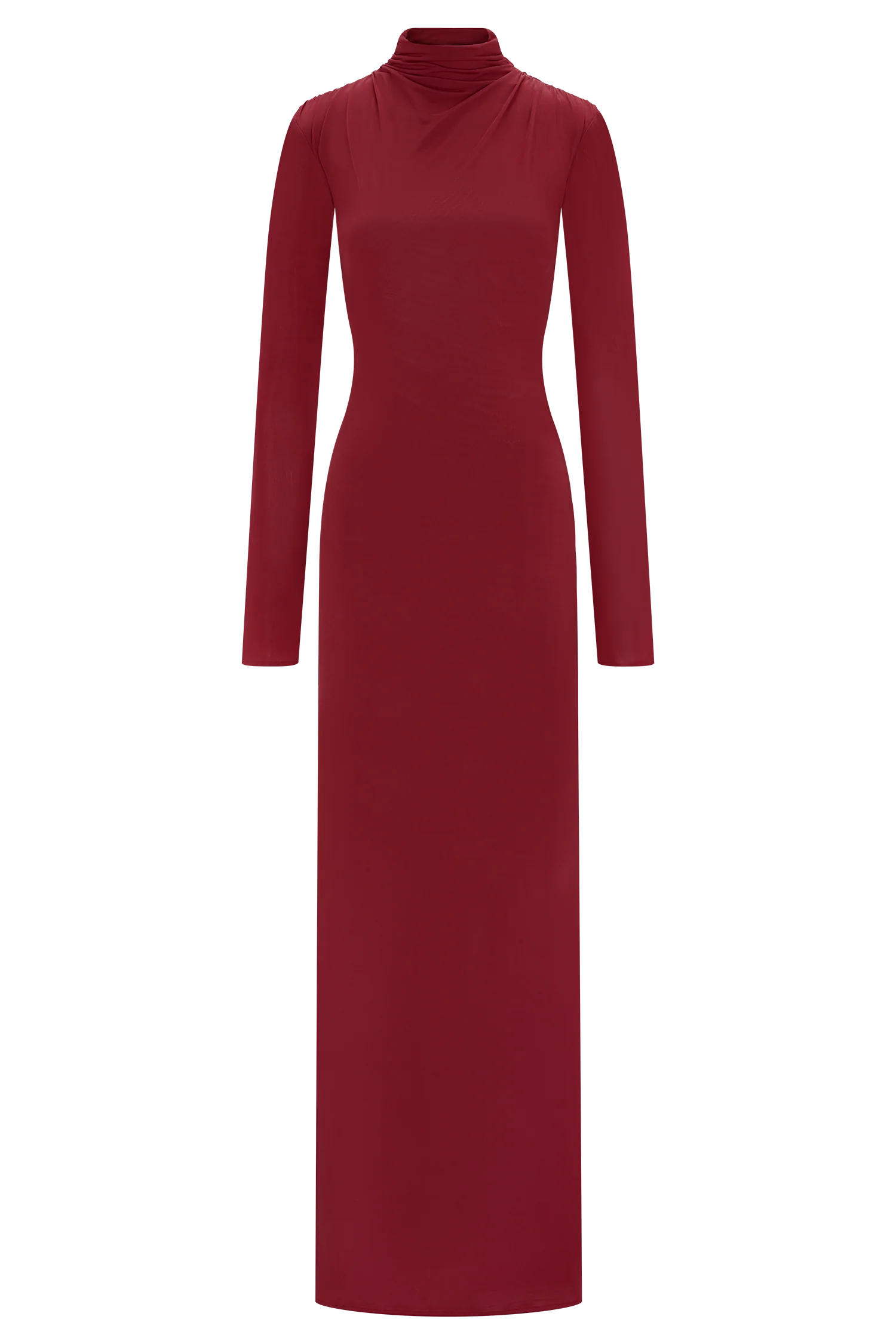 Kiyah Slinky Cut Out Maxi Dress - Red