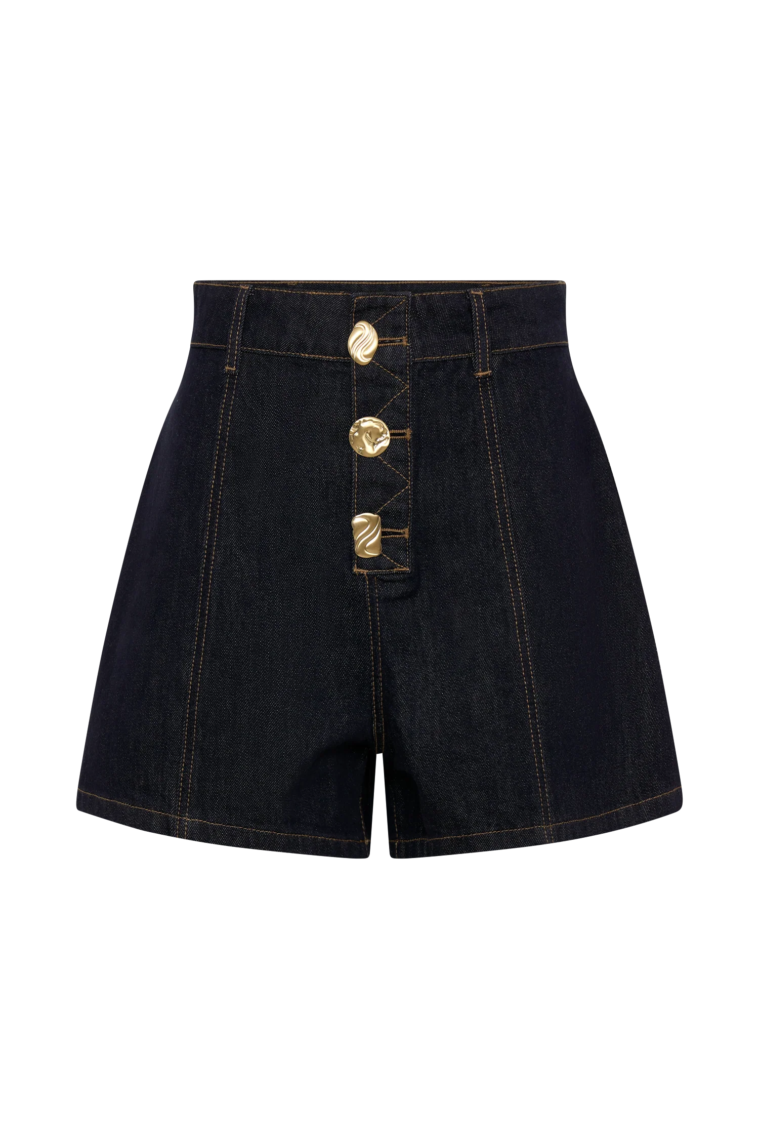 Demi High Waisted Denim Shorts - Washed Indigo Blue