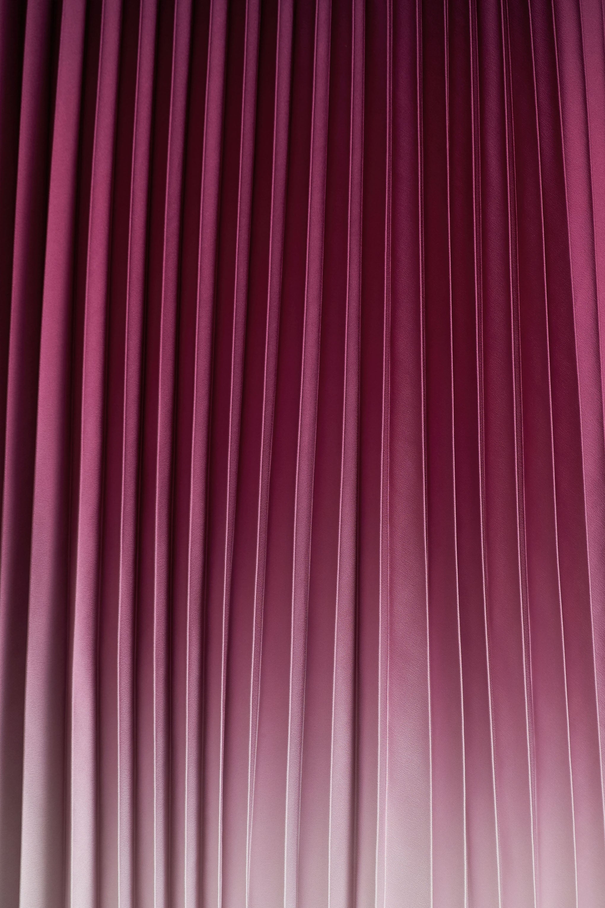 Libby | Burgundy Ombre Woven High-Neck Midi Dress With Pleated Detailing